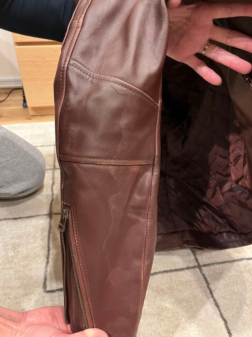 AVIREX ブラウンレザージャケット Lサイズ訳あり