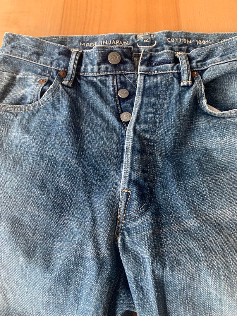 45R 再び6.5空比古比女群青ダメージ加工デニム　28