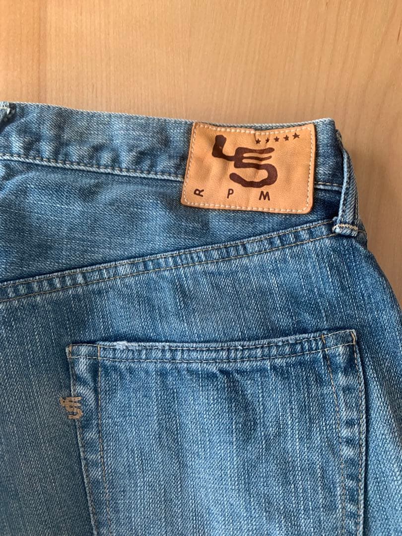 45R 再び6.5空比古比女群青ダメージ加工デニム　28