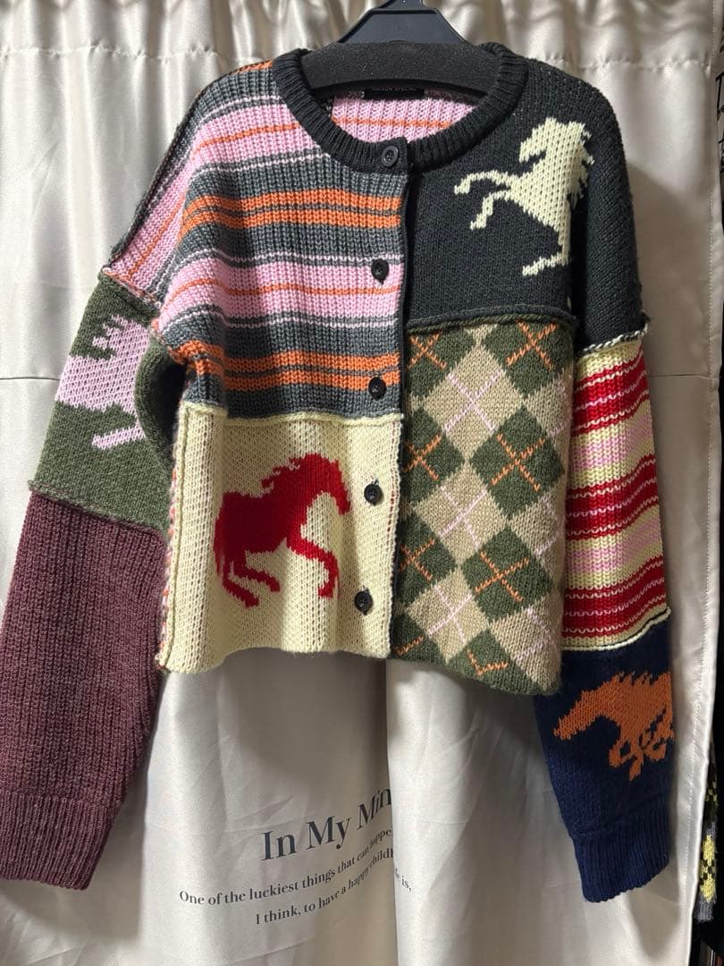 【メゾンスペシャル】 Horse Knit Cardigan PINK