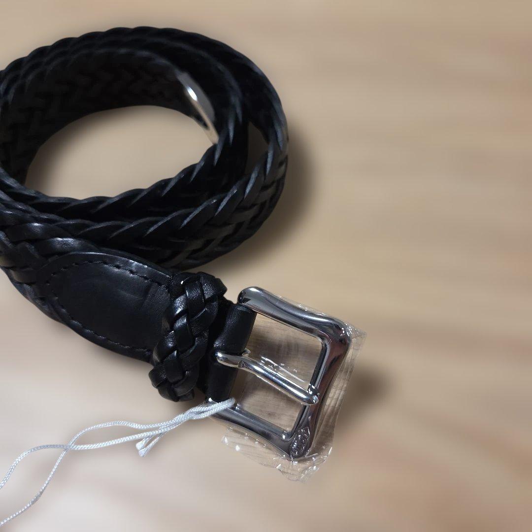 J&M DAVIDSON ブラック 編み込みベルト 28/70