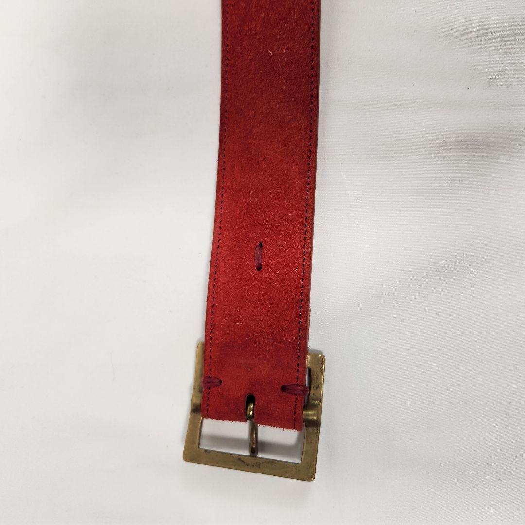 VISVIM　ベルト　赤　スエード　幅4.3cm