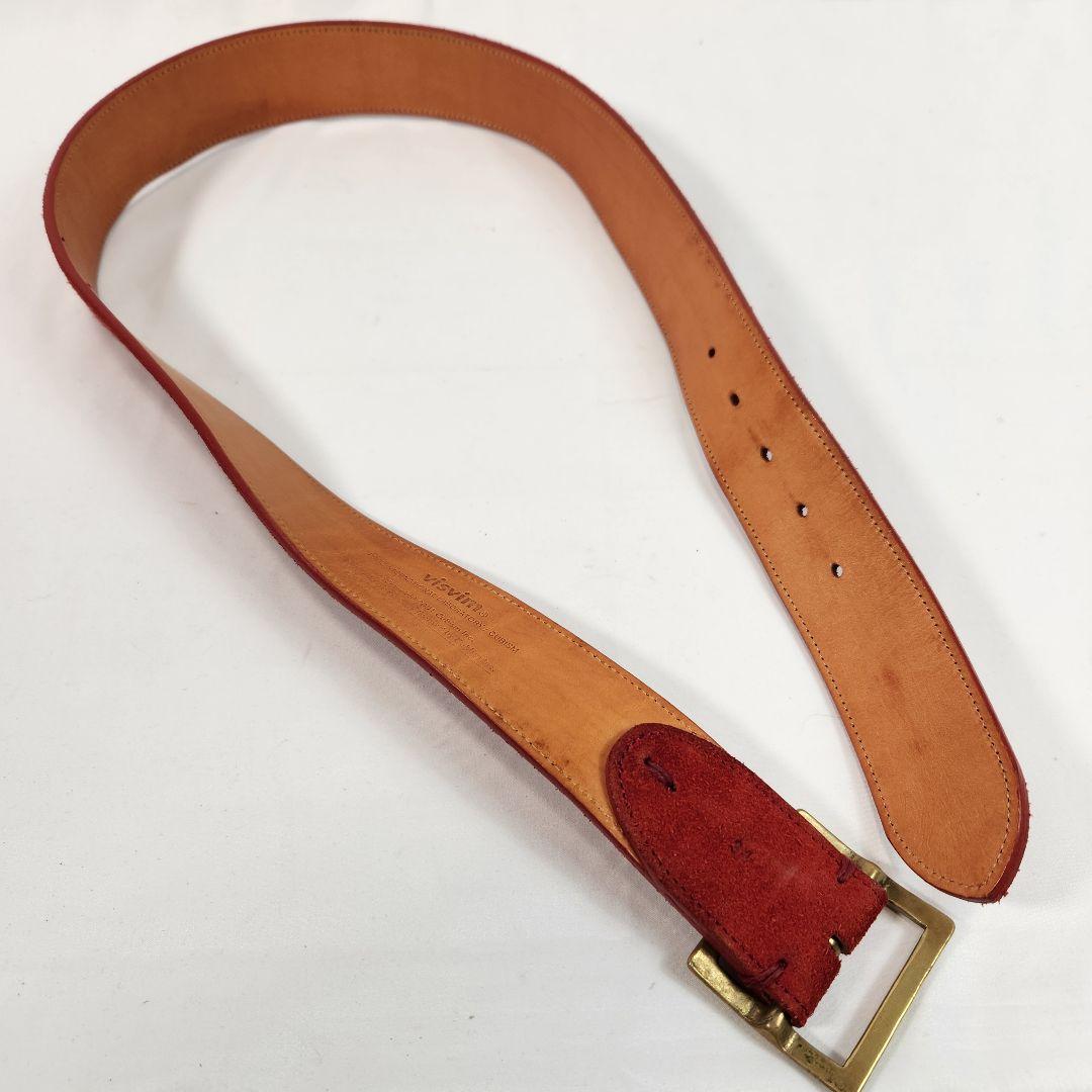VISVIM　ベルト　赤　スエード　幅4.3cm