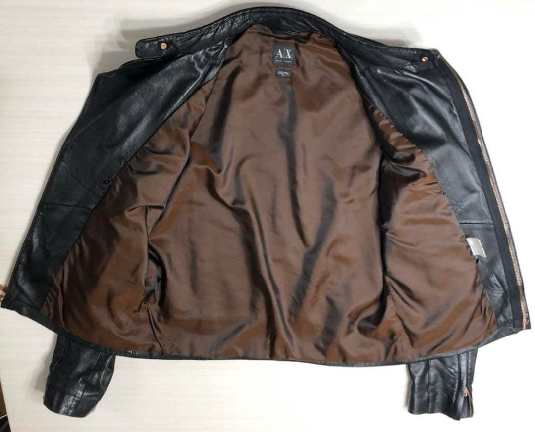 美品✨春秋冬モデル✨アルマーニエクスチェンジ　レザー　ライダースジャケット
