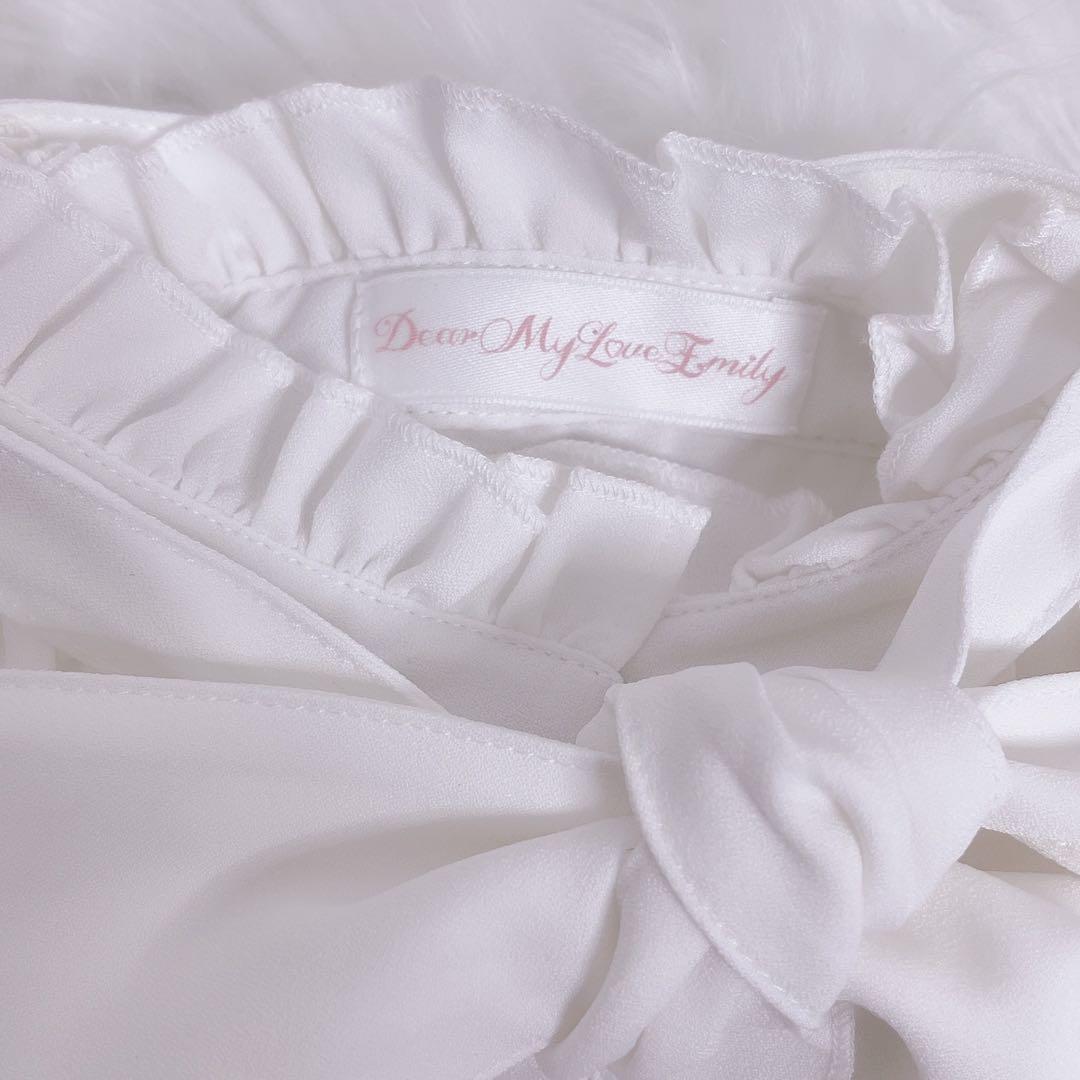 DearMyLoveEmily フリルハイネックレースリボンプリンセスブラウス