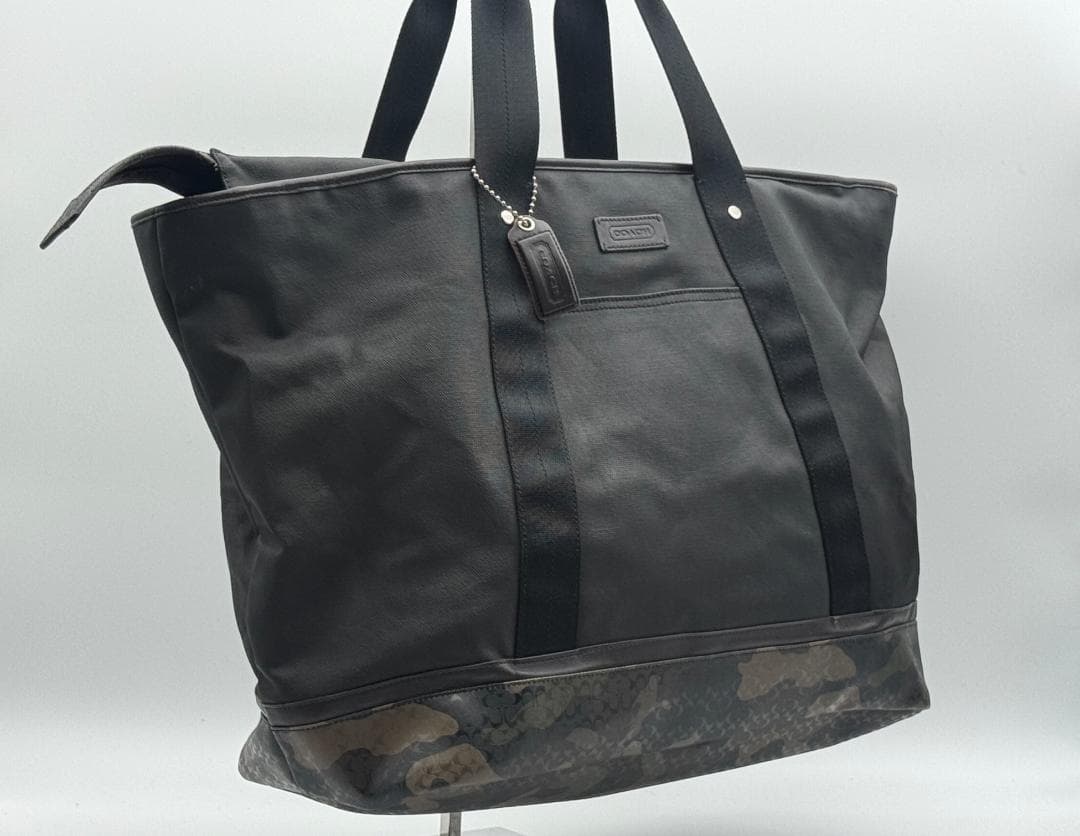 COACH F70832 ウィークエンド トートバッグ カモフラ柄 ポーチ付