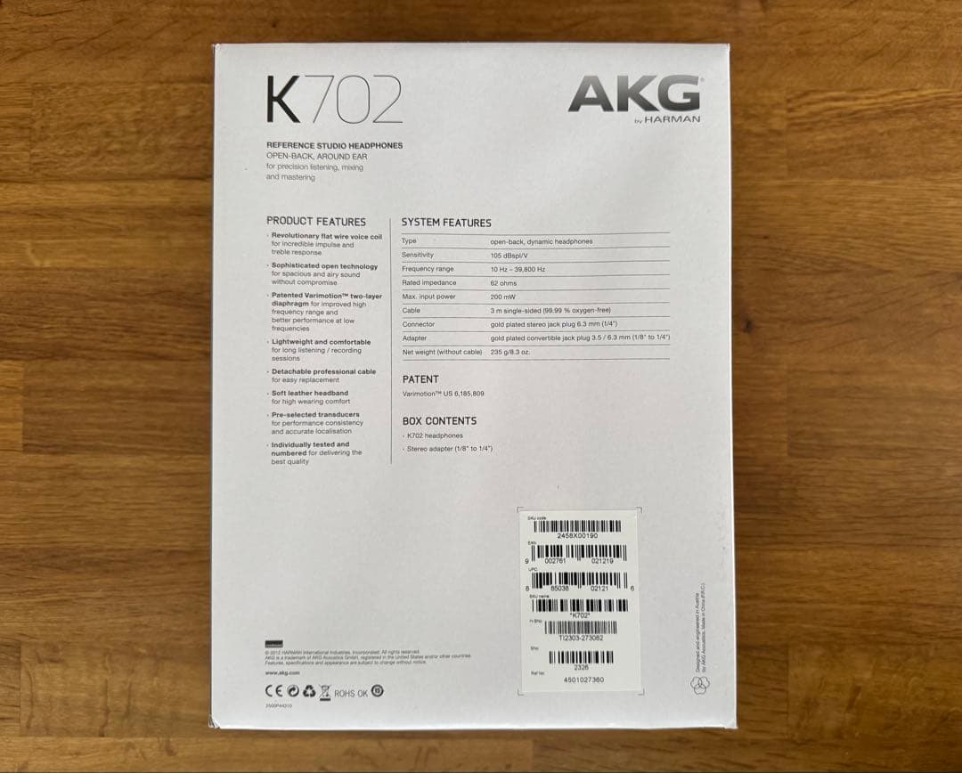 AKG K702 オープンエアー型モニターヘッドホン