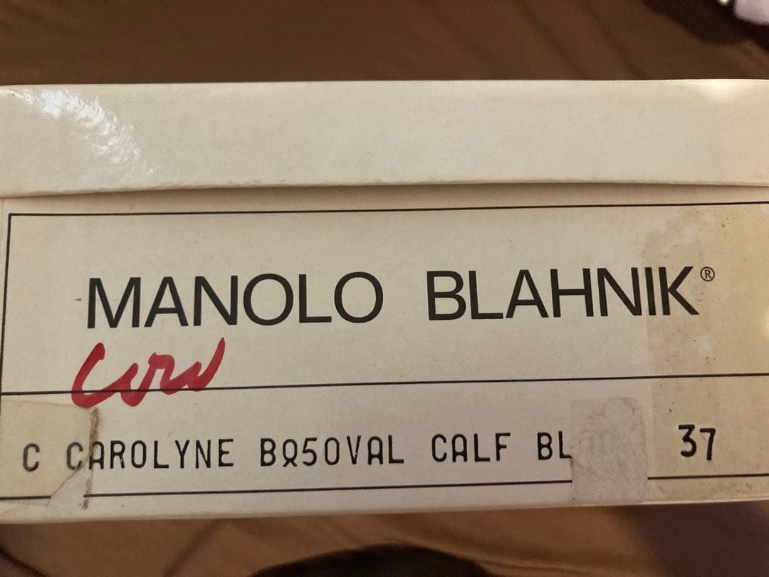 ＊ 　MANOLO BLAHNIK ブラックミュール 37