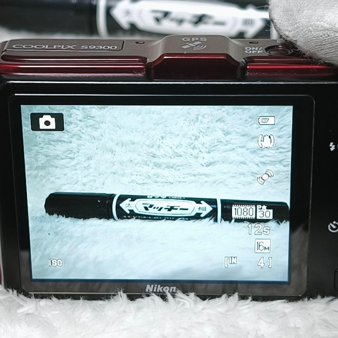 美品✨ NIKON COOLPIX S9300 レッド コンデジ デジカメ