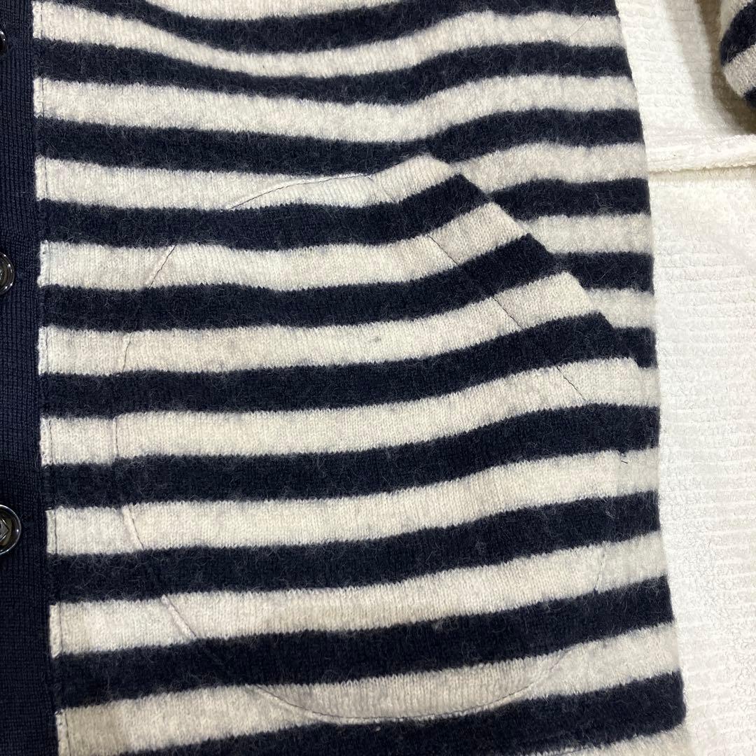 極美品ヤンクシャー　サイズ42 、XL ニットカーディガン、　白ネイビー、