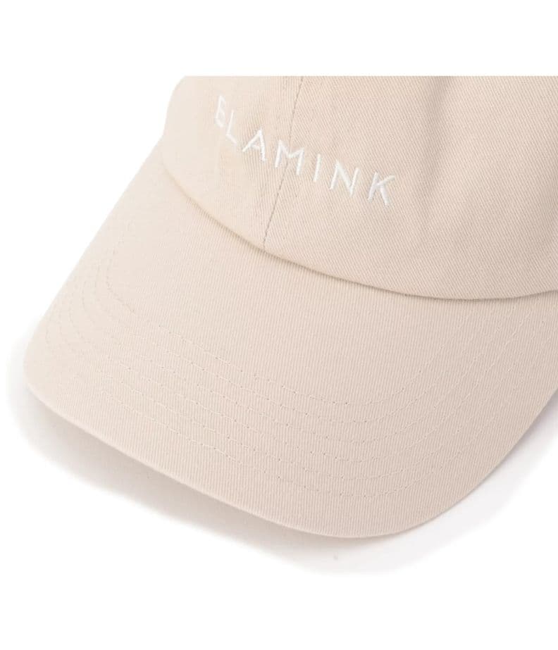 BLAMINK ベージュキャップ ロゴ刺繍