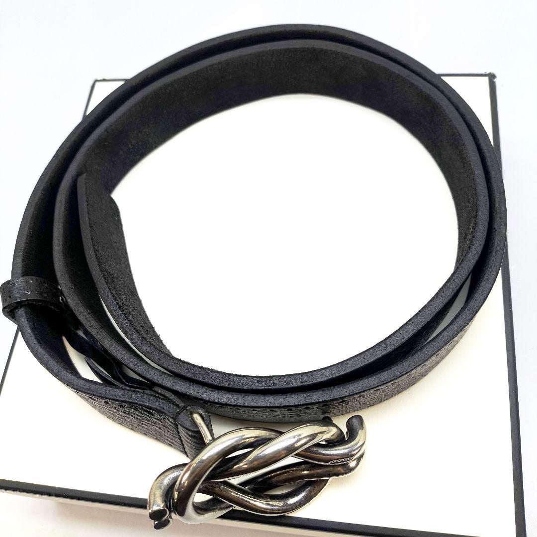 美品 グッチ メンズ ベルト 100 GUCCI 163502 ブラック