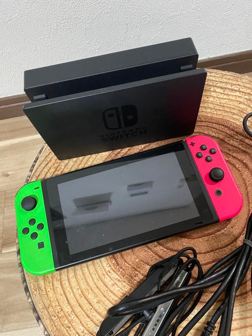 Nintendo Switch ニンテンドースイッチ本体GRN/PNK 箱無し①