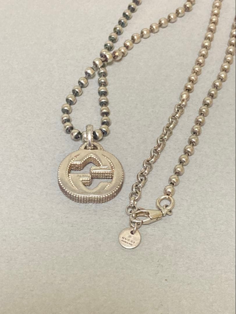 GUCCI ネックレス インターロッキング GG シルバー　メンズ/レディース