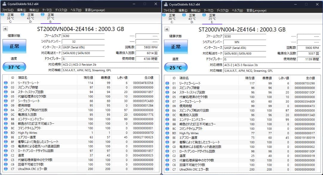 SEAGATE Iron Wolf 2TB (ST2000VN004) 2台