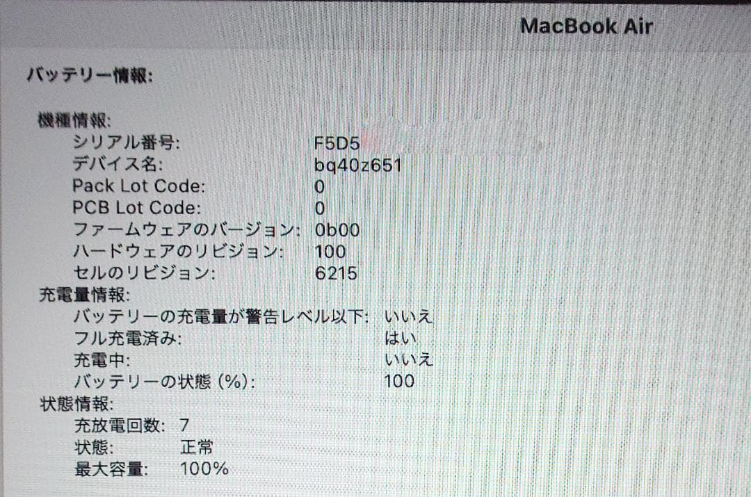 MacBook Air 13インチ M3/16GB/256GB 美品