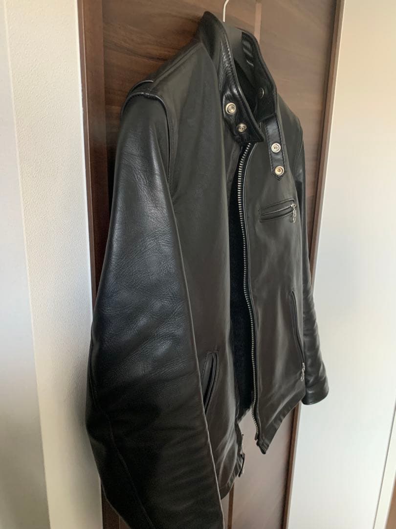 Schott 黒 レザー シングルライダースジャケット