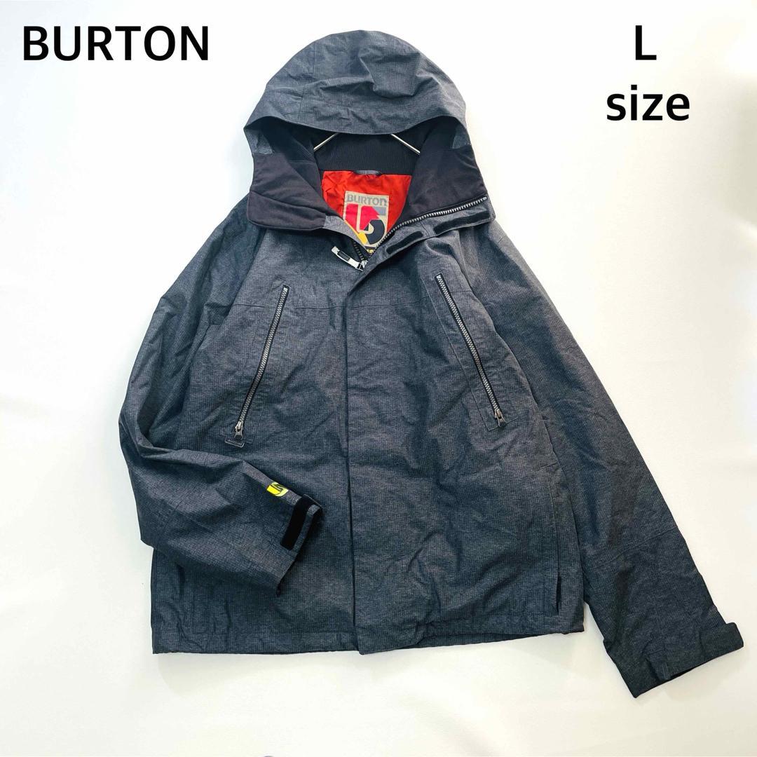 6658【美品】バートン　ジャケット　メンズ スノボウェア　ストライプ　グレー