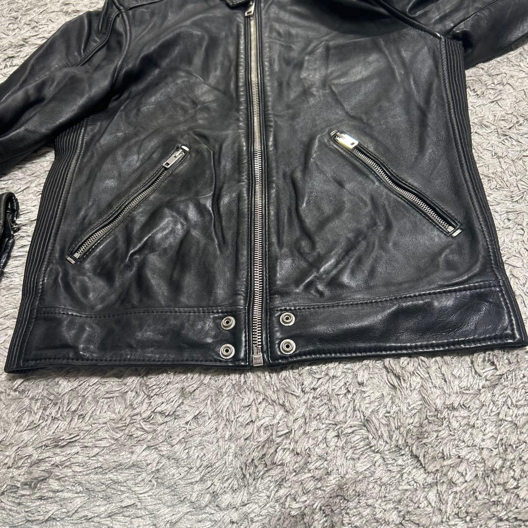 DIESEL黒ラムレザーシングルライダース