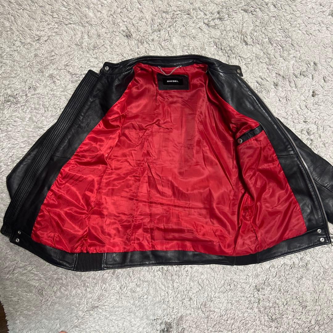 DIESEL黒ラムレザーシングルライダース