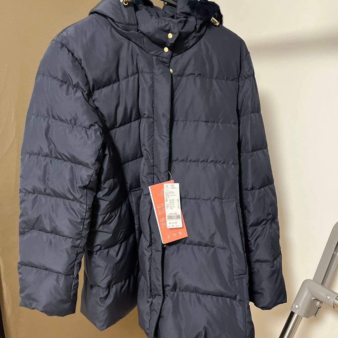 新品 ウツクシルエット撥水ダウンコート　ネイビーXLglobal work 濃紺