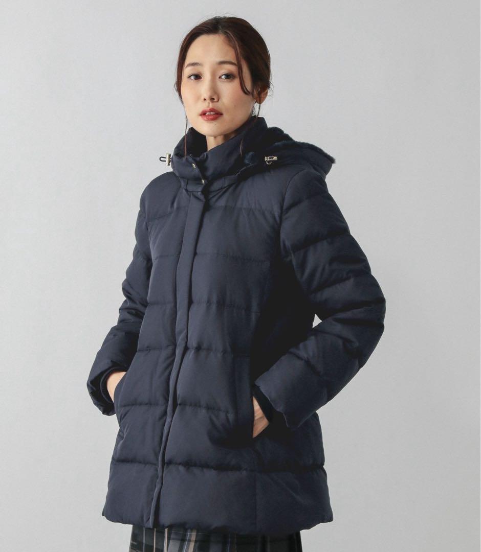 新品 ウツクシルエット撥水ダウンコート　ネイビーXLglobal work 濃紺