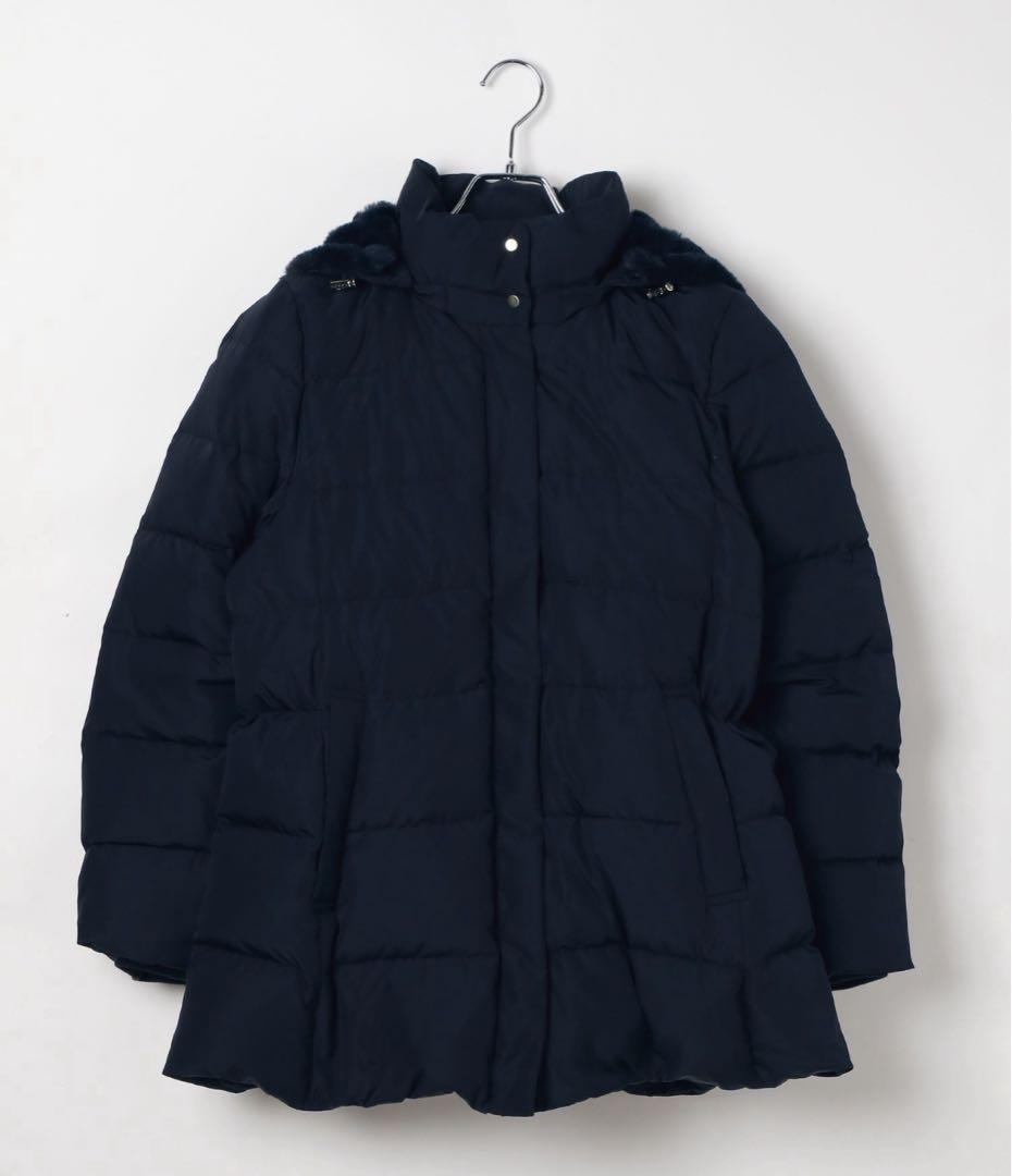 新品 ウツクシルエット撥水ダウンコート　ネイビーXLglobal work 濃紺