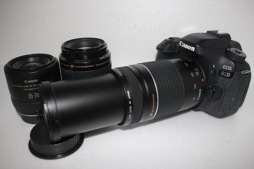 ☆保証付き☆キャノン Canon EOS 80D標準&望遠&単焦点レンズセット