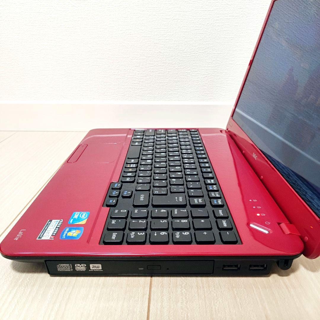 【良品】NEC オフィス ノートパソコン 赤 PC-LS550DS3ER