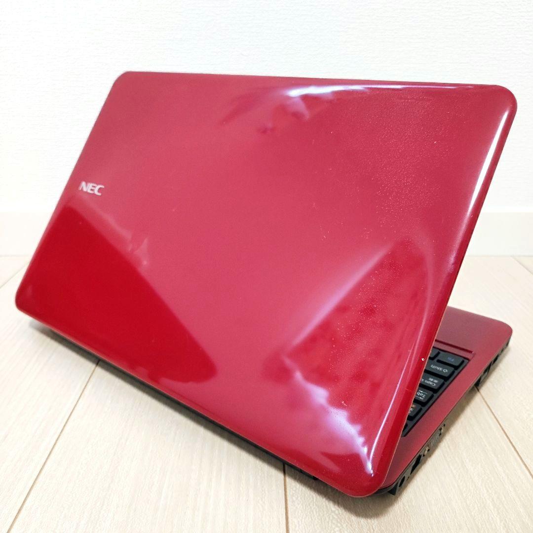 【良品】NEC オフィス ノートパソコン 赤 PC-LS550DS3ER
