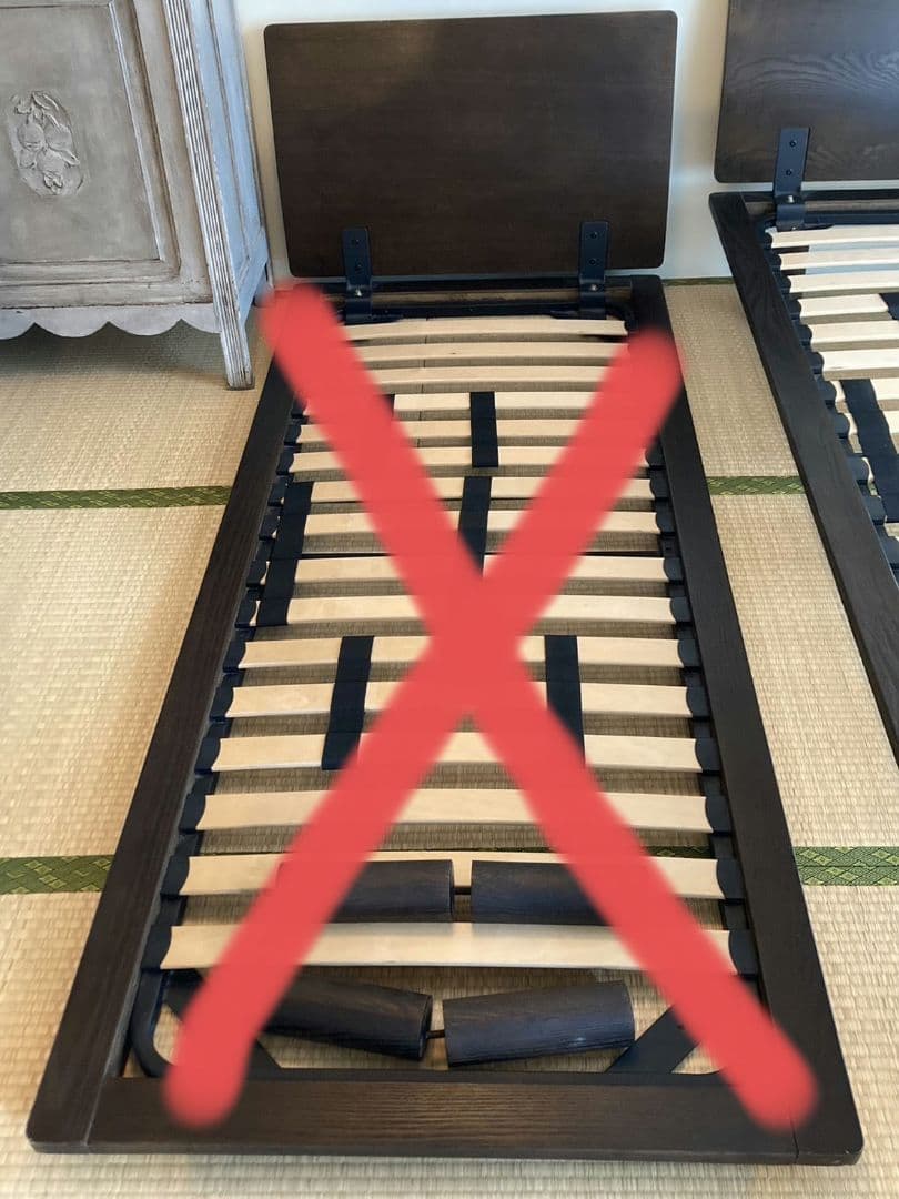 【ばしちゃん】無印良品ベッド　ヘッドボード及び金具のみ