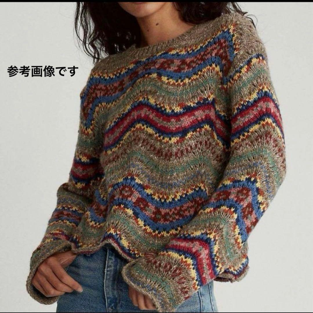 ポロラルフローレン カシミヤ混 フェアアイルニット セーター XS スカラップ