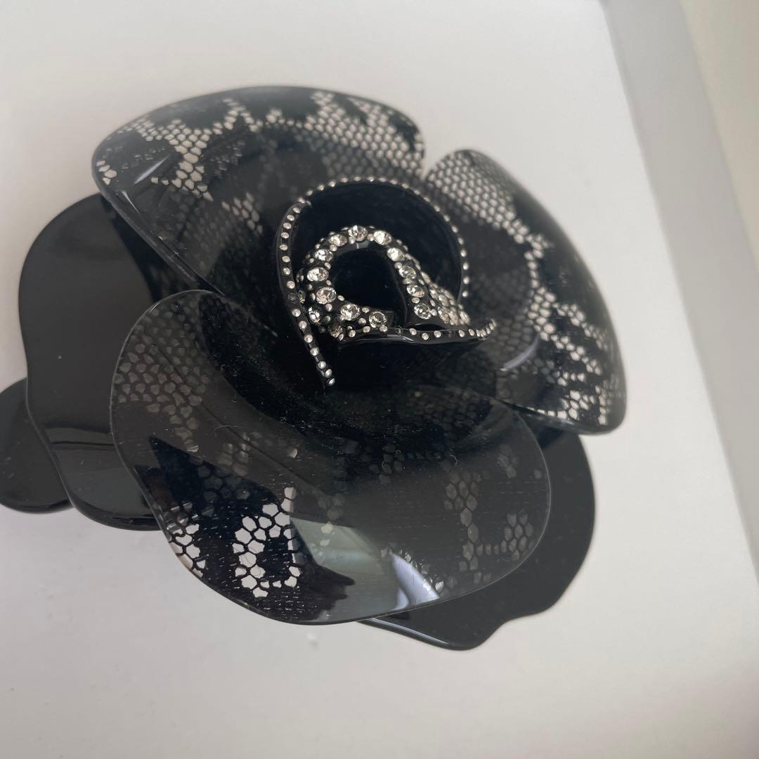 アレクサンドルドゥパリ　黒レース　カメリア　バレッタ　大　希少　完売品　正規品