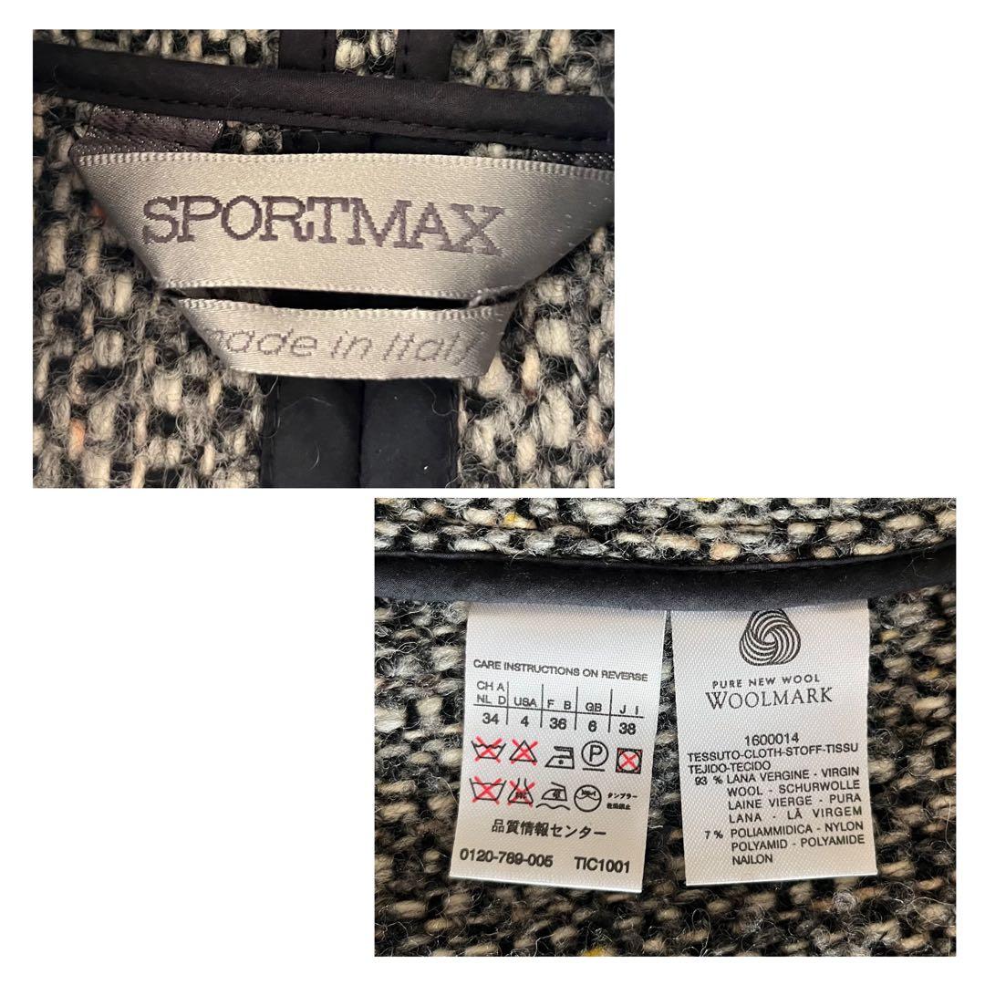 マックスマーラ　スポーツマックス✨上質ミックスツイード ダッフルコート 伊製