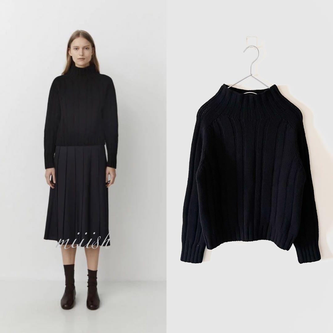 マーガレットハウエル ハイネックリブニット 5.6万 スコットランド製 美品