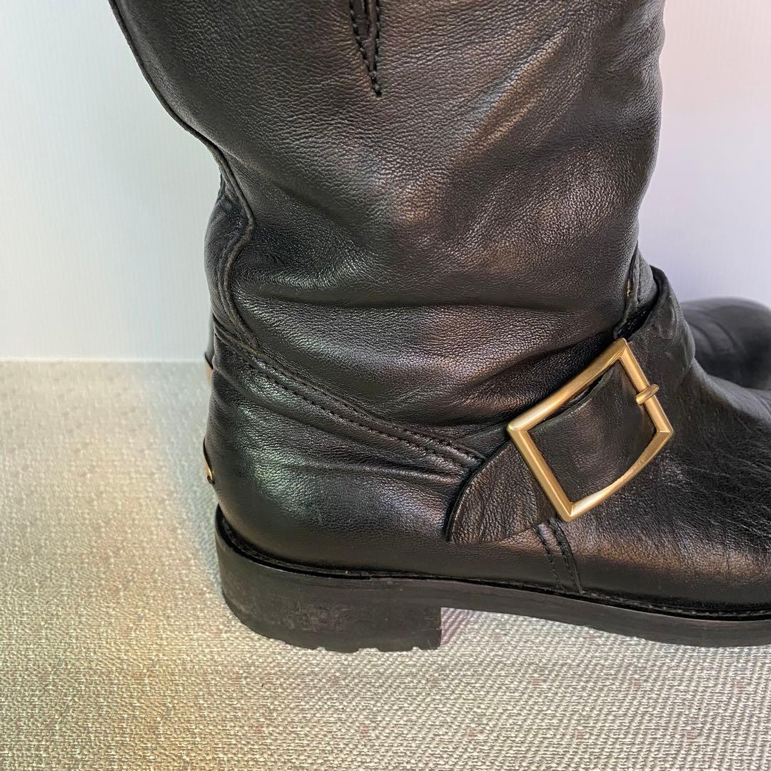 JIMMY CHOO イタリア製 ロゴプレート付 エンジニアブーツ37 1/2