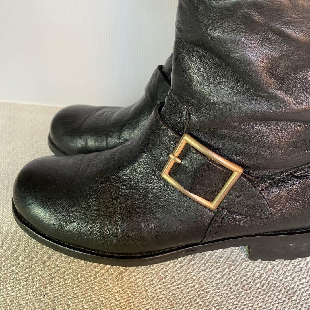 JIMMY CHOO イタリア製 ロゴプレート付 エンジニアブーツ37 1/2