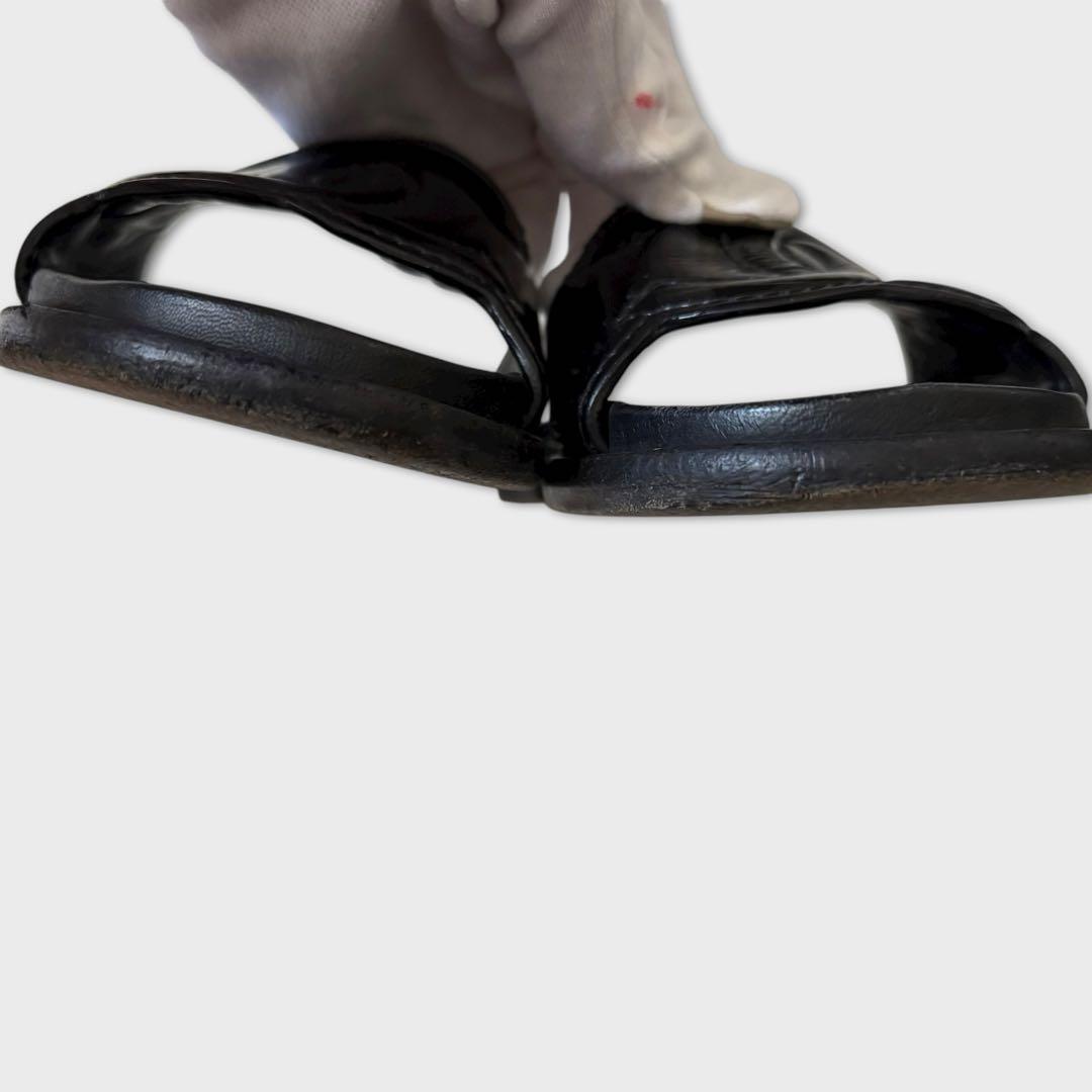 シャネル ココマーク フラットサンダル エナメル 23.5 箱付き