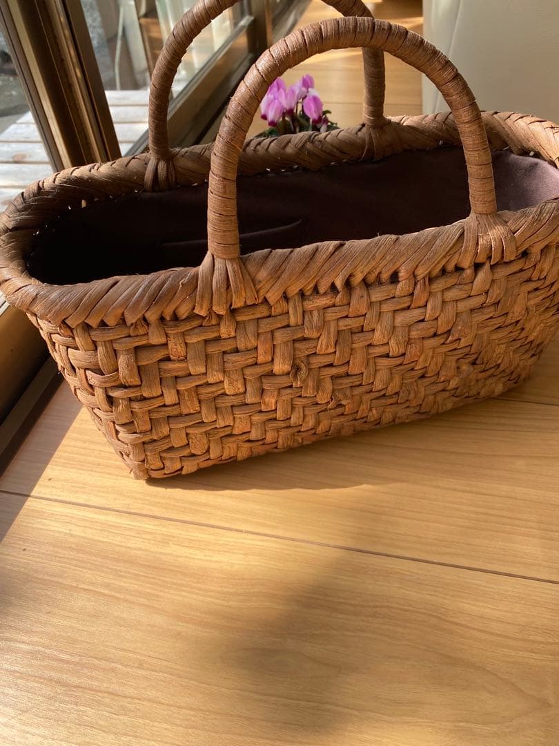 天然素材 かごバッグ ブラウン