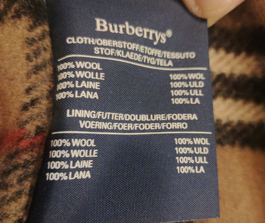 バーバリーロンドン ダッフルコート ノバチェック ウール ベージュ 英国製