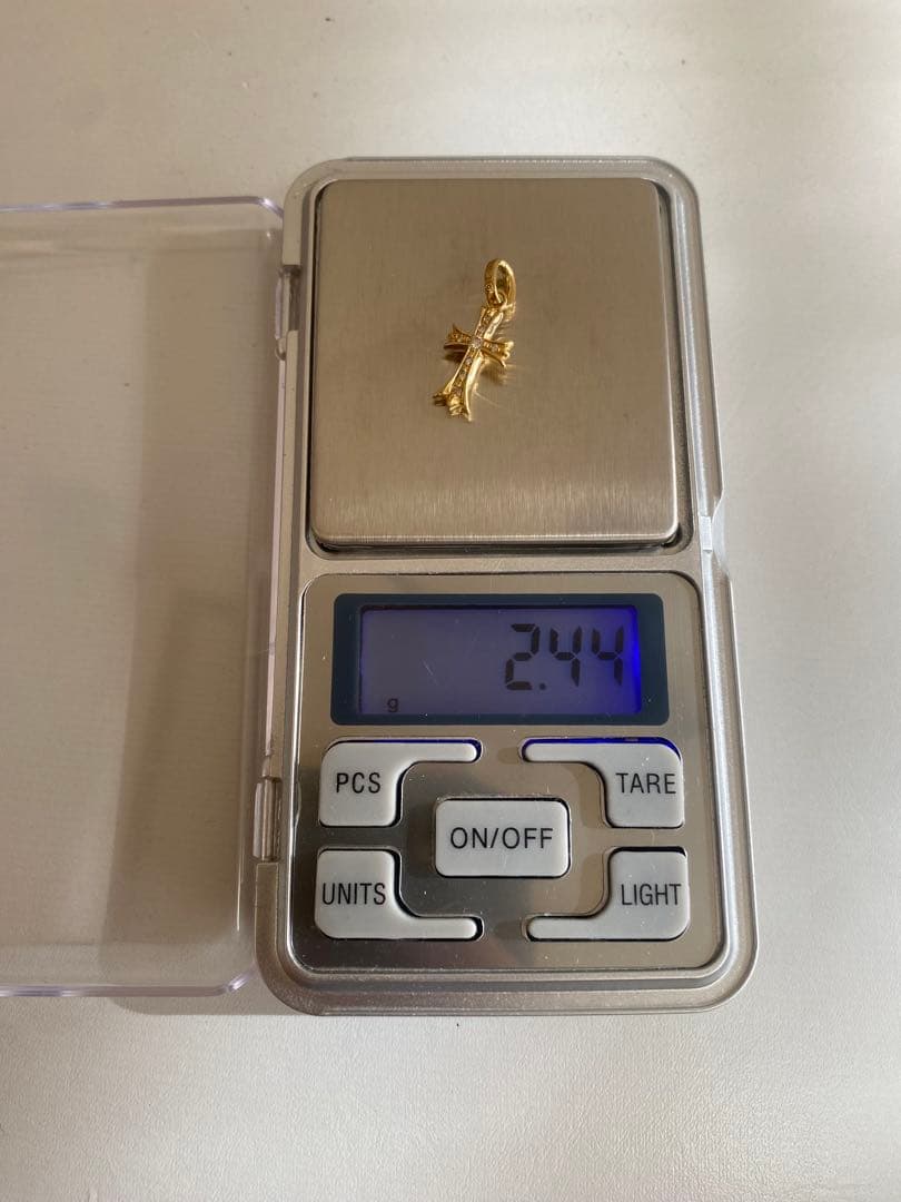 極美品 K18 クロス 両面十字架 ダイヤモンド ネックレス トップ 18金