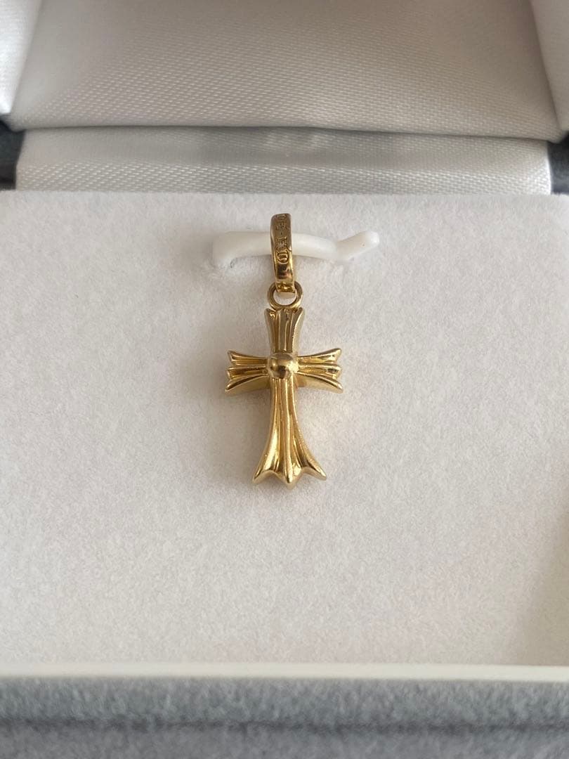 極美品 K18 クロス 両面十字架 ダイヤモンド ネックレス トップ 18金