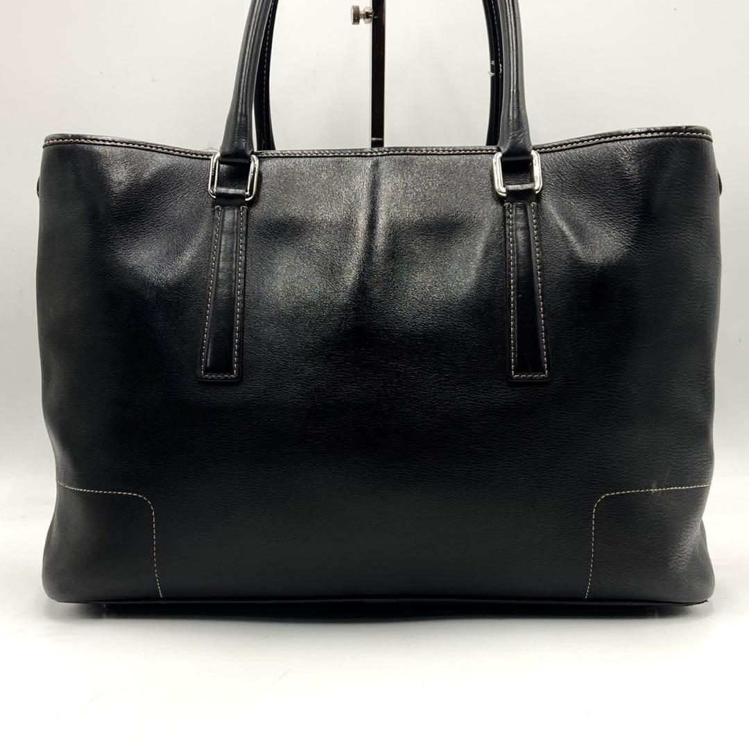 【美品】COACH メンズ トートバッグ A4収納 レザー ブラック 肩掛け