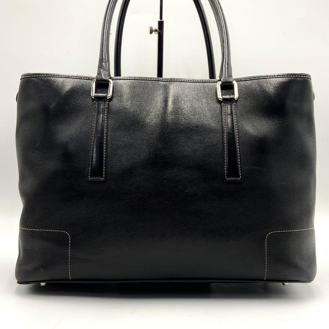 【美品】COACH メンズ トートバッグ A4収納 レザー ブラック 肩掛け