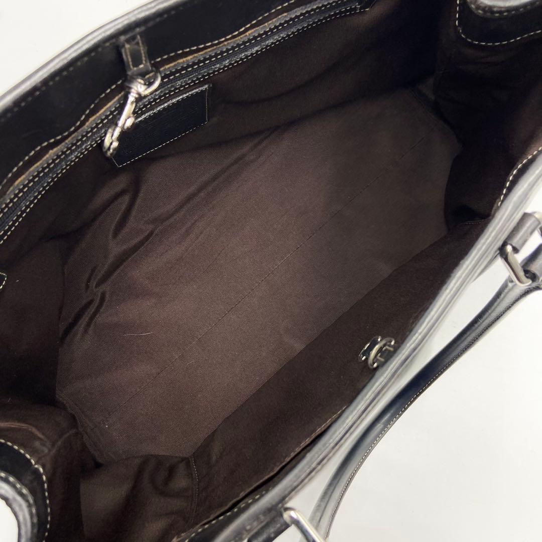 【美品】COACH メンズ トートバッグ A4収納 レザー ブラック 肩掛け