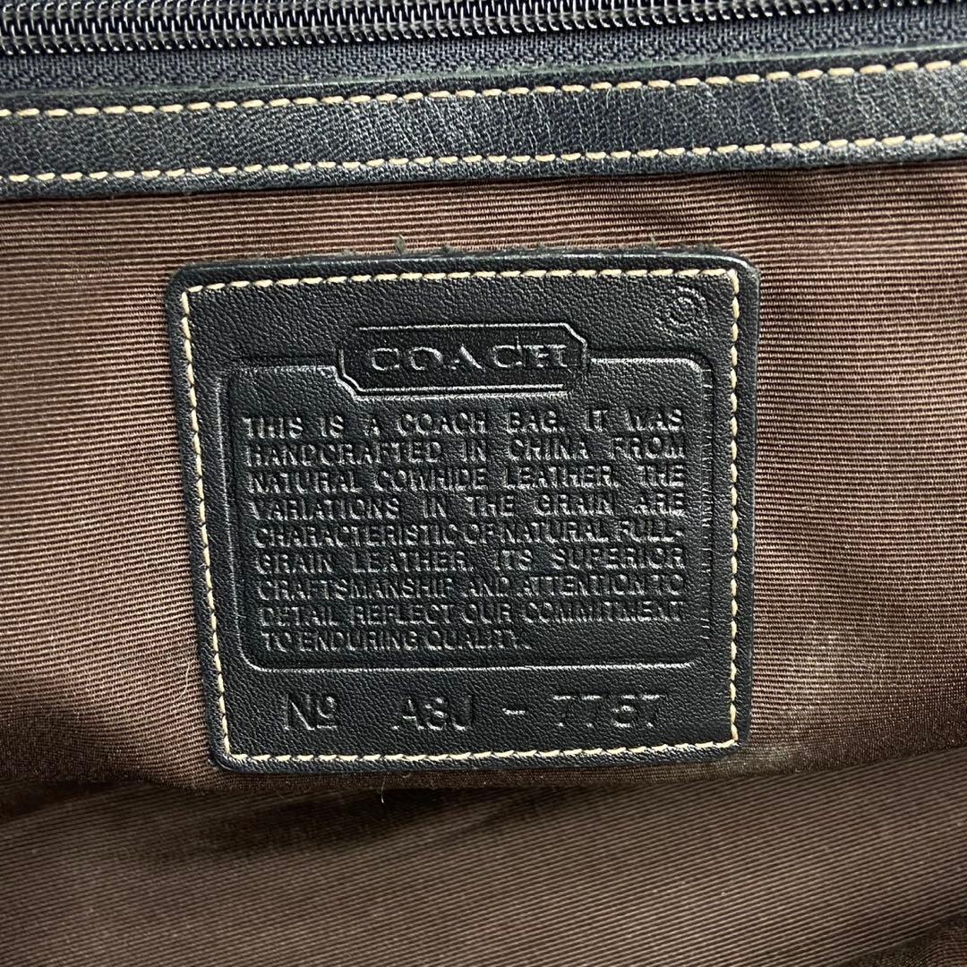 【美品】COACH メンズ トートバッグ A4収納 レザー ブラック 肩掛け