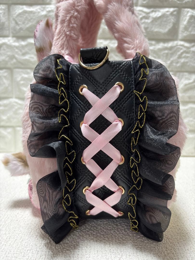 そ*2様 コヤンイサムチョン　ファーフリルバッグ　ピンク　ルミちゃん　ヒョウ柄う