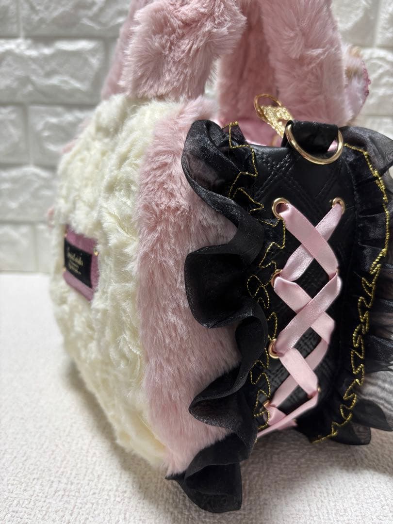 そ*2様 コヤンイサムチョン　ファーフリルバッグ　ピンク　ルミちゃん　ヒョウ柄う