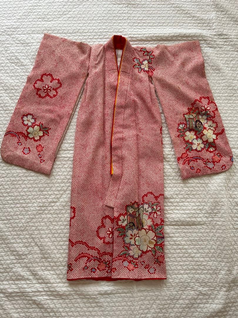 七五三セット　3歳　女の子　絞り　着物　被布