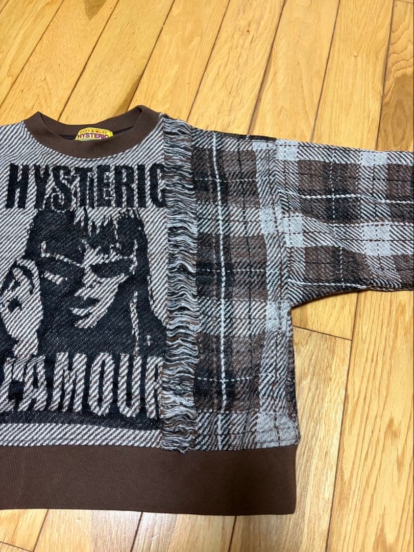 ヒステリックグラマー MAXIMUM ROCK ジャガード　ショート丈スウェット